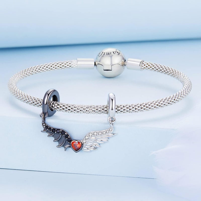 BABAMIA Store Rose Charm Heart Charms for Bracelets 925 Sterling Silver Bead Charm Fits Bracelets and Necklaces Paved with Cubic Zirconia Animal Skull Charm Dainty Halloween Charms Jewelry for Women Girls - Image 2